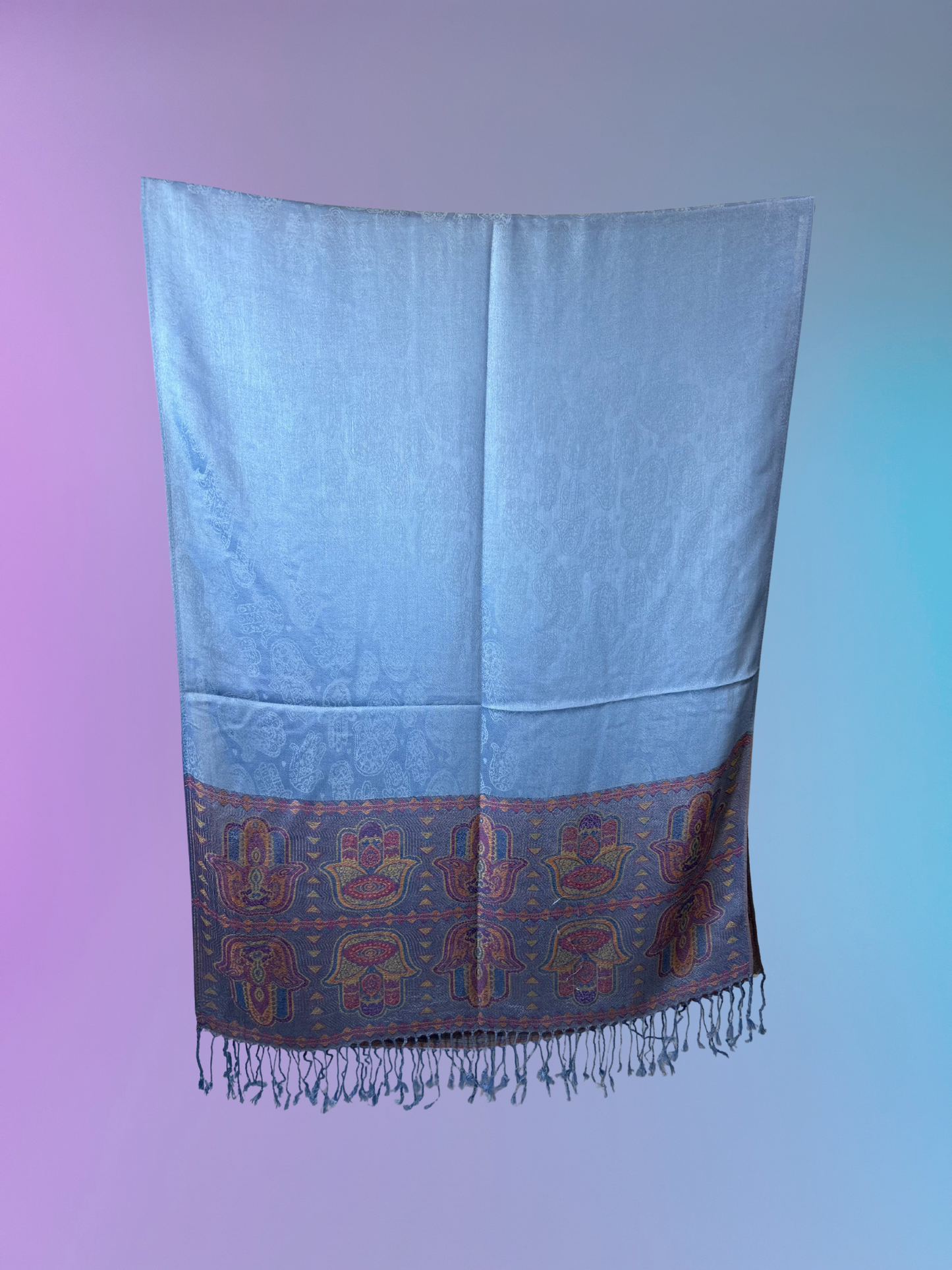 Hamsa Pashmina (Sky Blue)