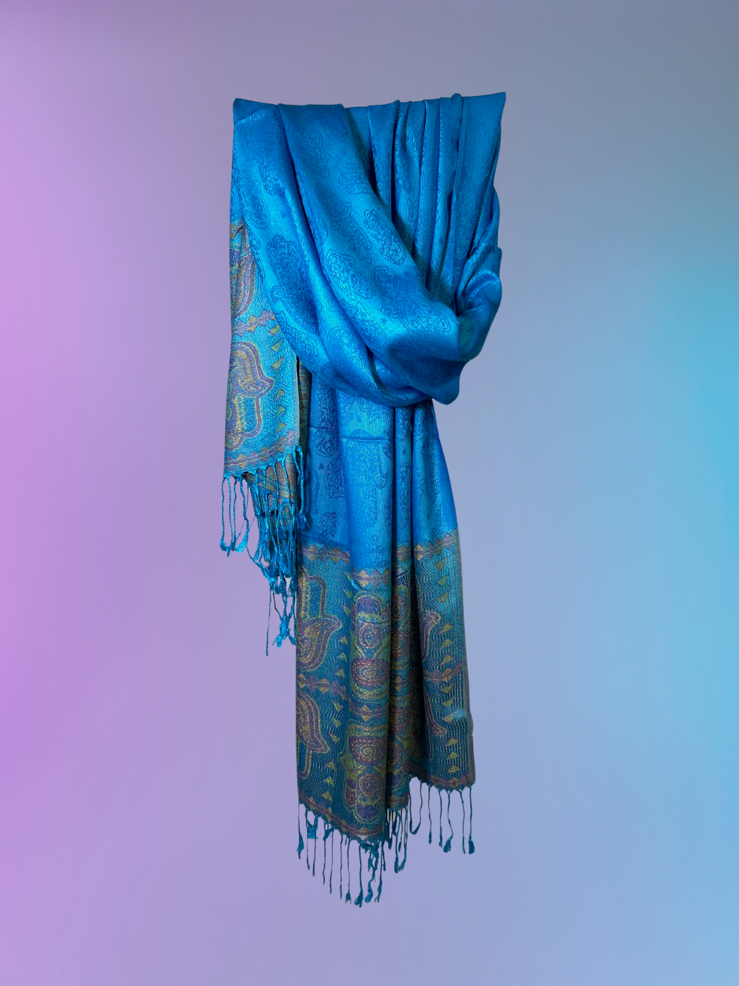 Hamsa Pashmina (Rich Blue)