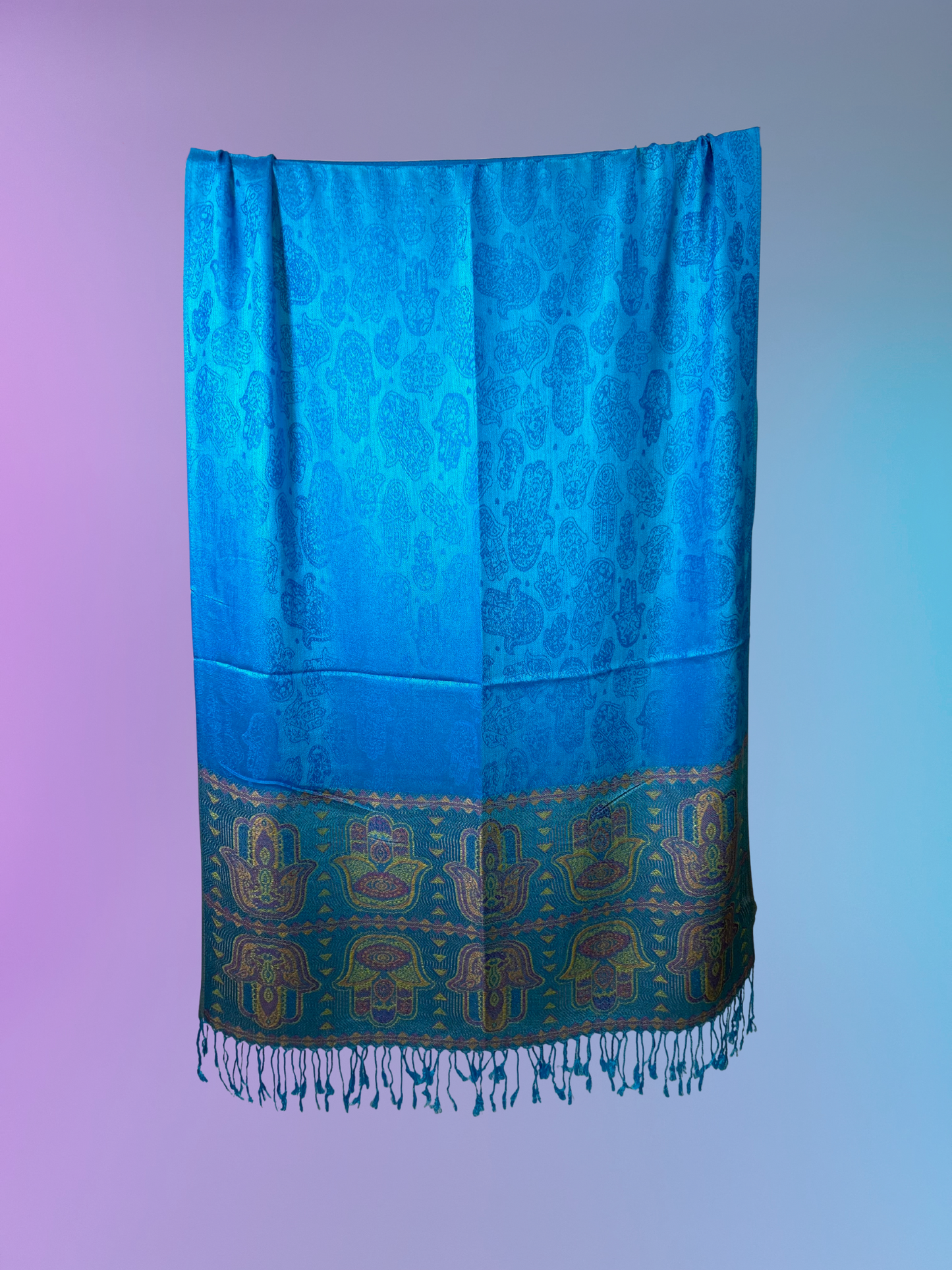 Hamsa Pashmina (Rich Blue)