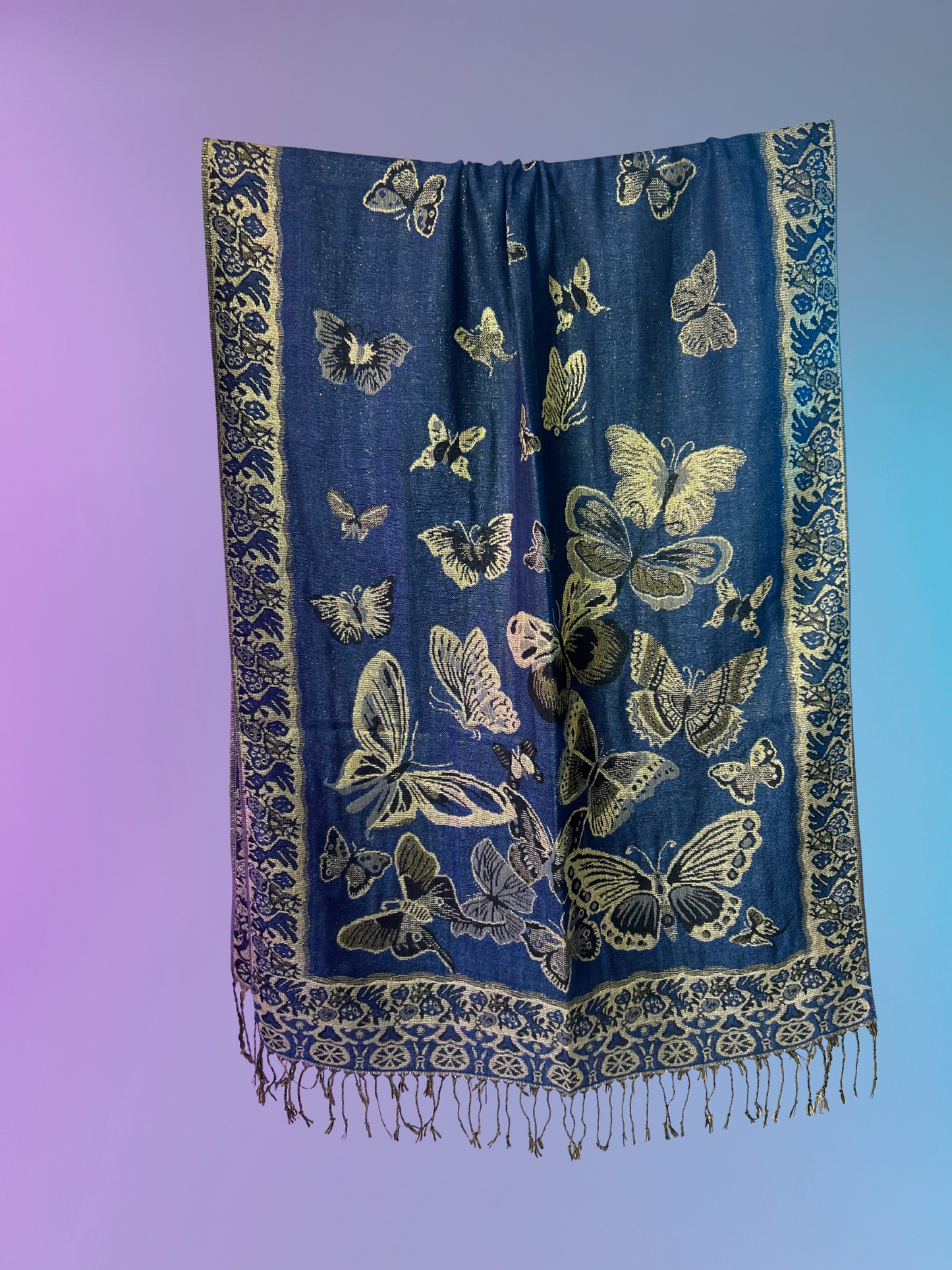Butterfly Pashmina (Denim Blue)