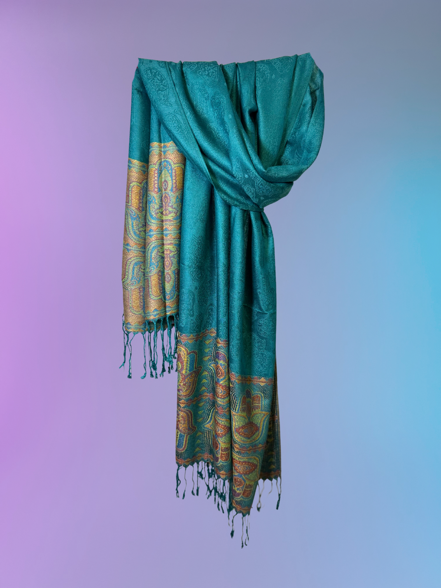 Hamsa Pashmina (Turquoise)