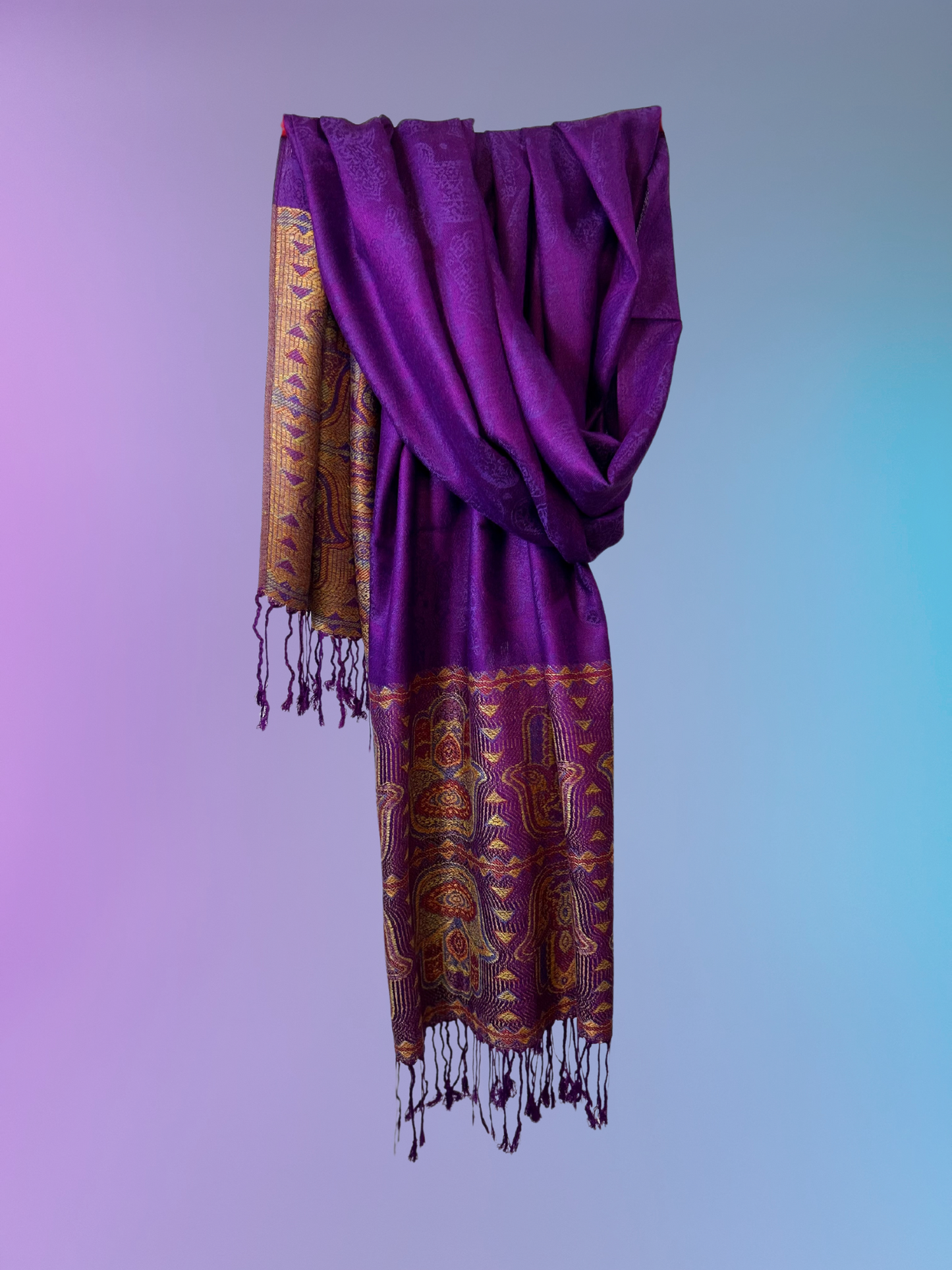 Hamsa Pashmina (Purple)