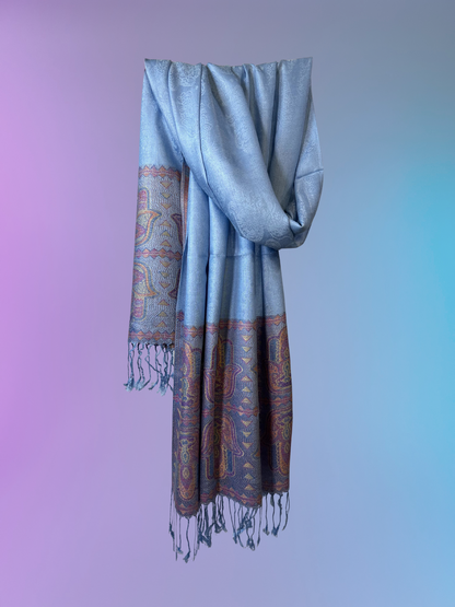 Hamsa Pashmina (Sky Blue)