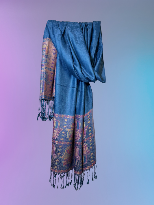 Hamsa Pashmina (Denim Blue)