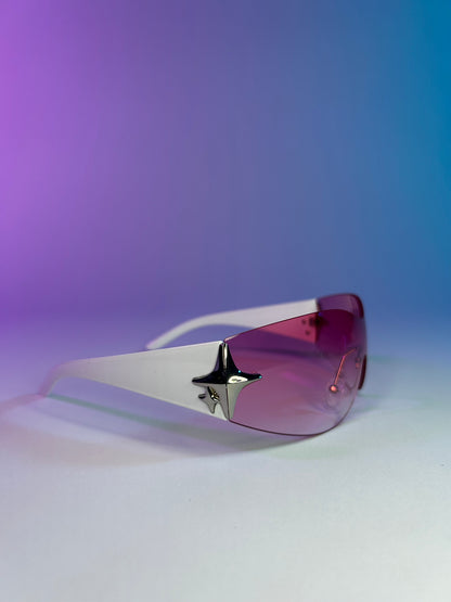 Y2K Baby Sunglasses (Pink/White)