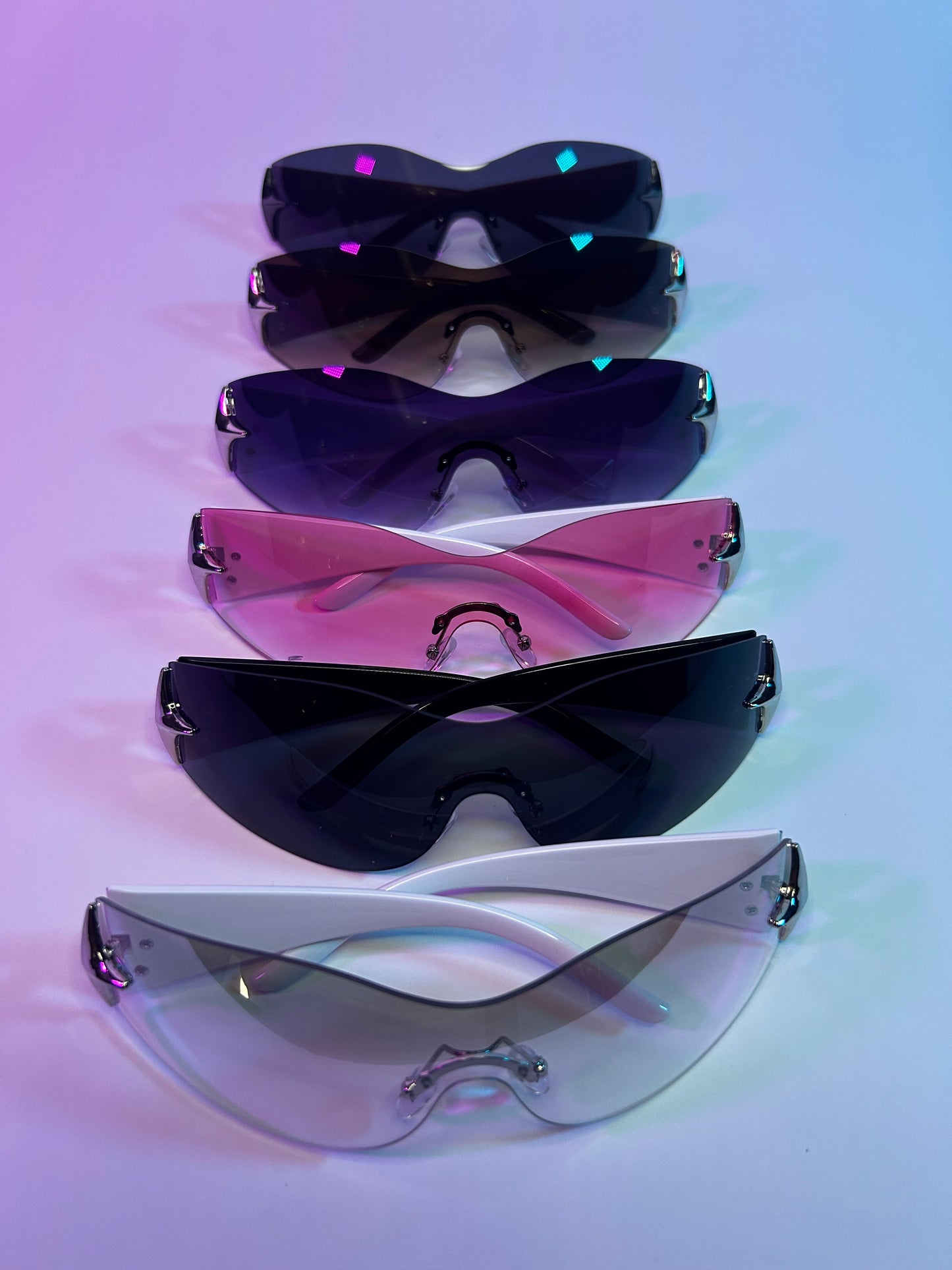 Y2K Baby Sunglasses (Pink/White)